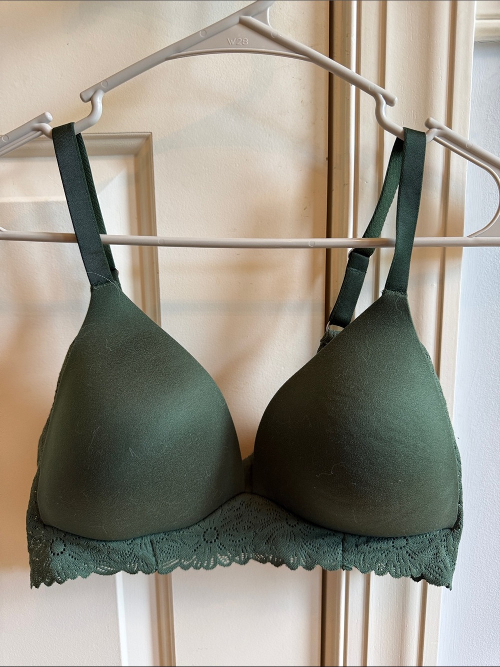 Aerie Olive Green Lace-Trim Lounge Bra